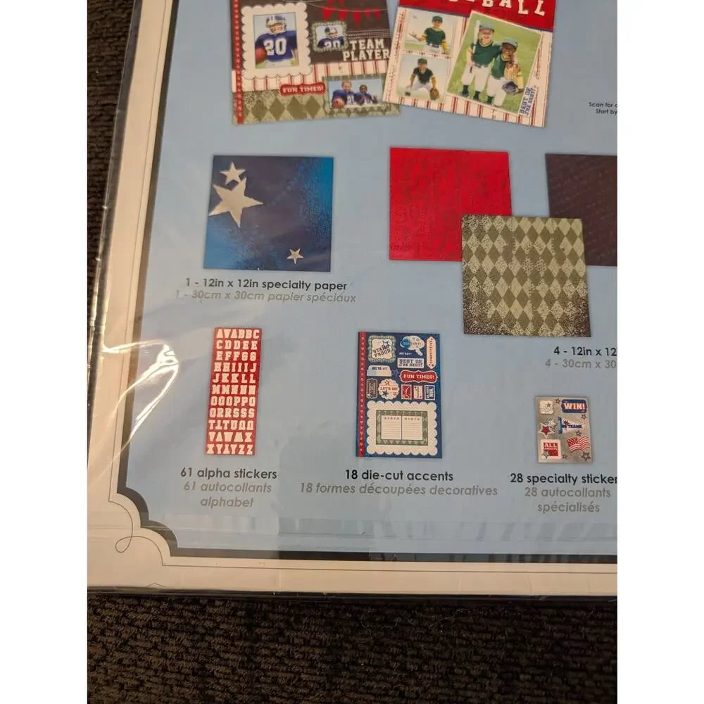 Colorbok Page Kit - Patriotic Sports Theme Scrapbook layout